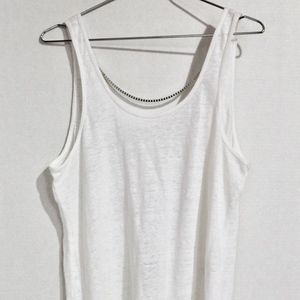 Joe’s White Tank Sleeveless Chain Detail